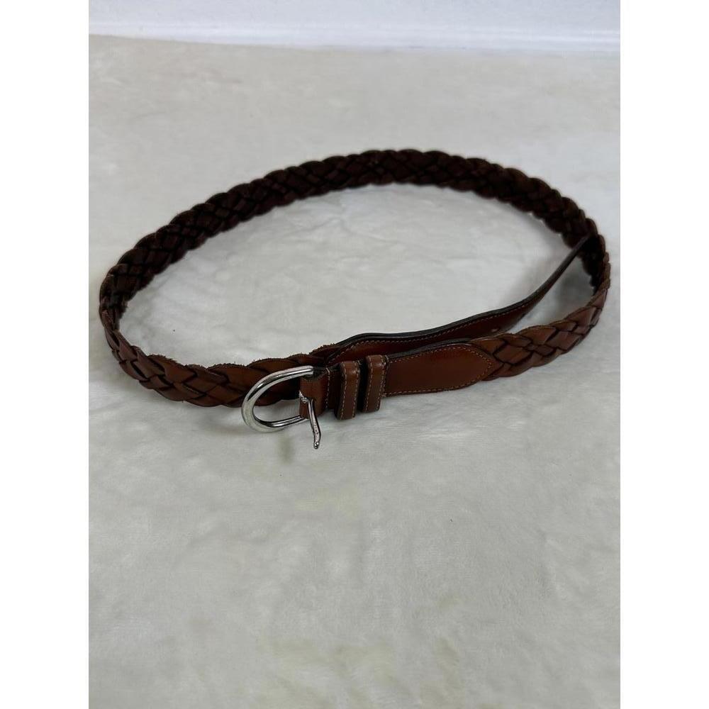 Coach Braided Leather Belt Size 36 British Tan